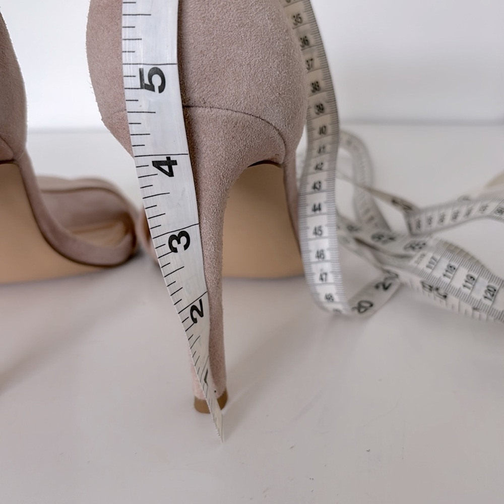 Michael Kors Heels 10 Samantha Nude Suede Ankle Strap Quiet Luxury Romantic Glam - Picture 10 of 13